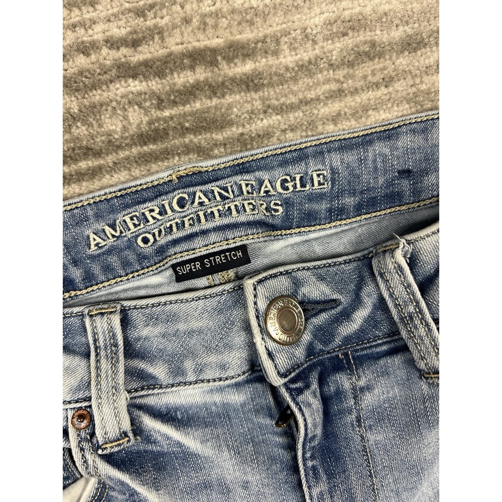 American Eagle Outfitters Jeans Womens 8 Short Blue Denim Skinny - Picture 12 of 15
